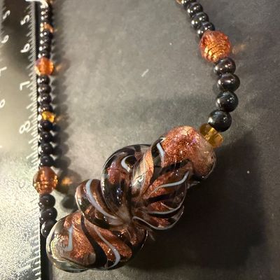 Vintage style glass art deco type style necklace