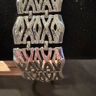 Vintage silver tone statement bracelet