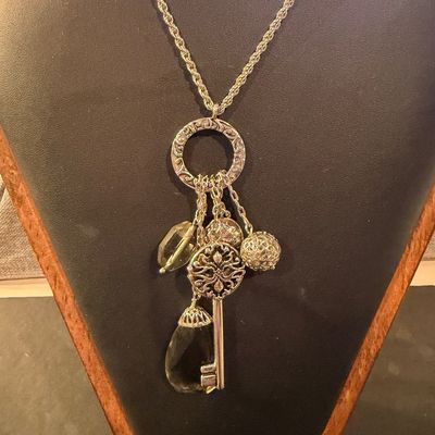 Lia Sophia marked silver tone tassel necklace