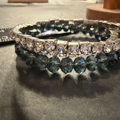Beautiful wire crystal beaded type and rhinestone bracelet