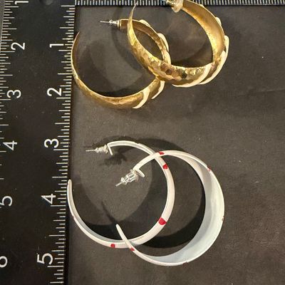 Vintage gold tone hoop earring set