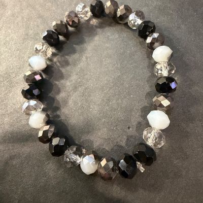 Crystal type beaded stretch bracelet