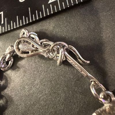 Vintage Cora marked silver tone multilayer necklace