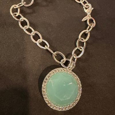 SAQ marked turquoise charm piece bracelet
