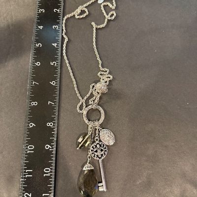 Lia Sophia marked silver tone tassel necklace