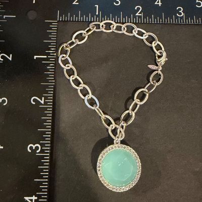 SAQ marked turquoise charm piece bracelet