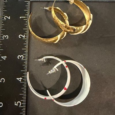 Vintage gold tone hoop earring set