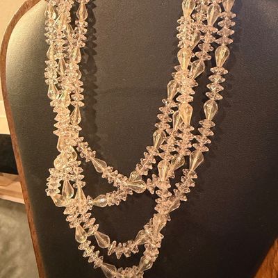 Vintage Germany marked crystal necklace multilayer