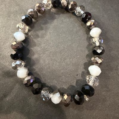 Crystal type beaded stretch bracelet