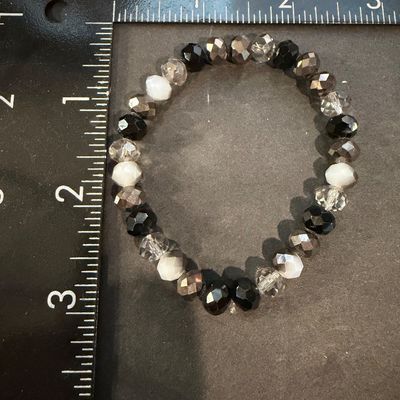 Crystal type beaded stretch bracelet
