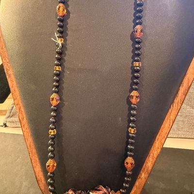 Vintage style glass art deco type style necklace