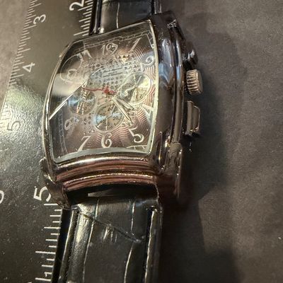 Charles Raymond quartz wristwatch with a black leather strap