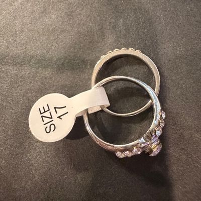 Silver tone beautiful ring set