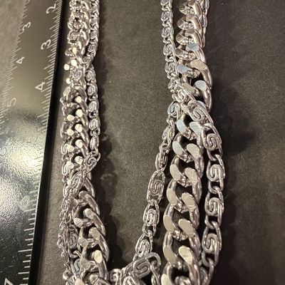 Vintage Cora marked silver tone multilayer necklace