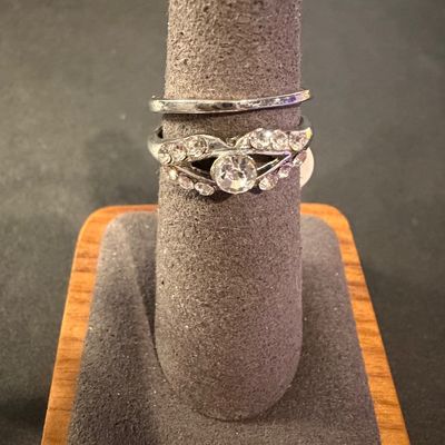Silver tone beautiful ring set