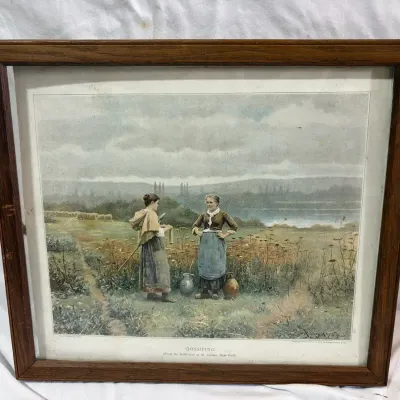 Daniel Ridgway Knight "Gossiping" French Photogravure Framed Print