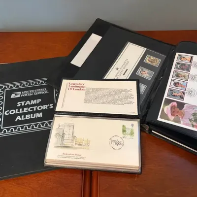 Stamps and First-Day Covers in an Album