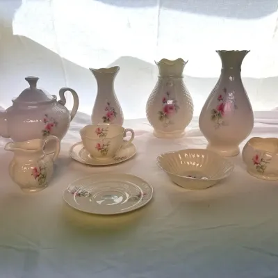 Donegal Parian China Ireland Porcelain Tea Set and Decorative Vases