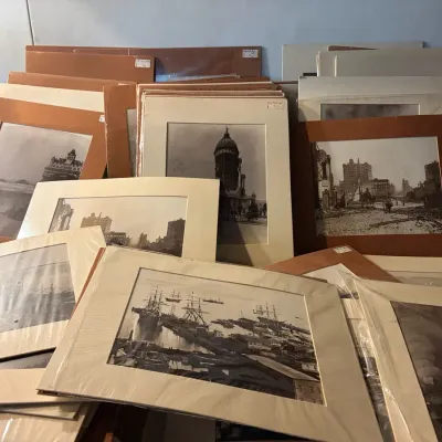 Mounted Vintage Cityscape Photographs
