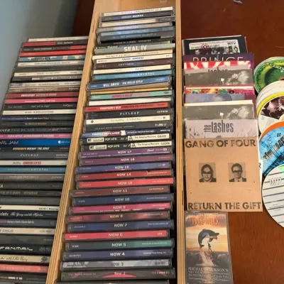 Vintage Pop, Rock & Hip-Hop CD Collection with Storage Tray – Jay-Z, TLC, Pearl Jam