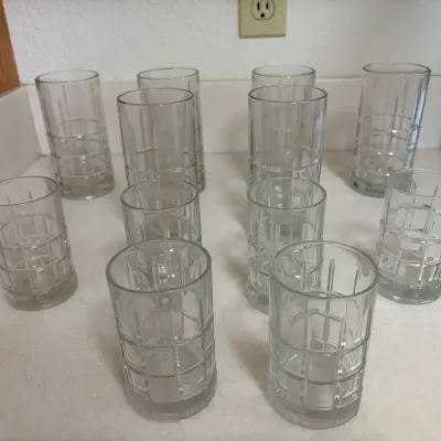 Clear Glass Tumblers and Glasses in Multiple Sizes