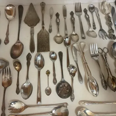 Silver-Plated Flatware And Serving Utensils