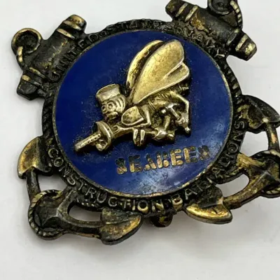 Sterling Vintage U.S. Navy Seebees Pin