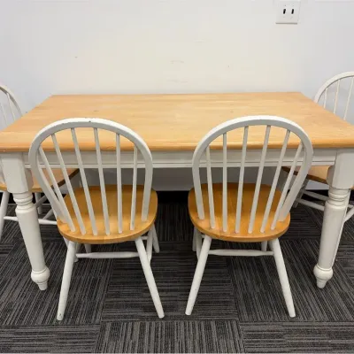 Solid Wood Dining Table and Chairs (4)