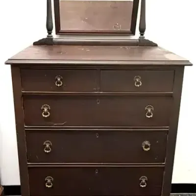Vintage Mahogany Dresser With Mirror