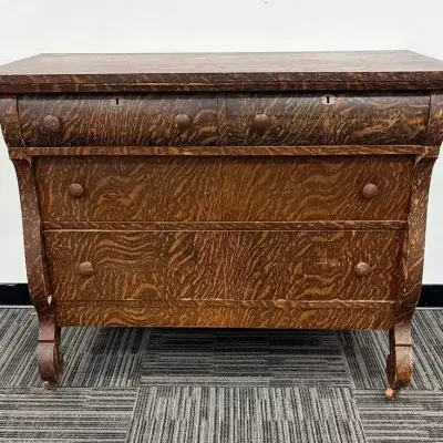 Antique Tiger Oak Chest of Drawers by Montgomery Ward