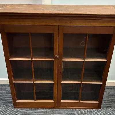 Wood And Glass Display Cabinet With Key