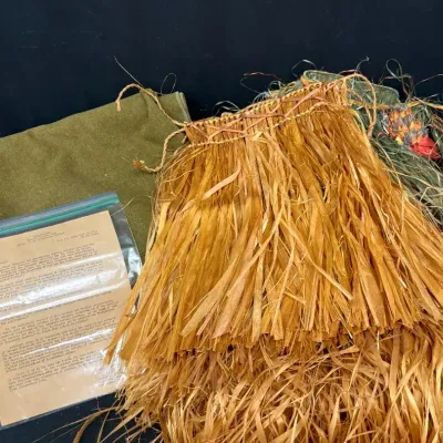 World War II Era Air Corp Letter, Military Blanket, + Grass Skirts From Hawaii