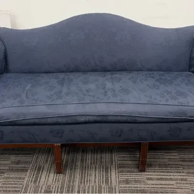 Embossed Floral Chippendale Style Camelback Sofa