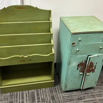 Wooden Cabinet And Book Rack