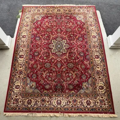 Persian Style Wool Area Rug (Red)