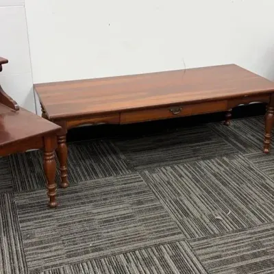 Wood Coffee Table with Matching End Tables