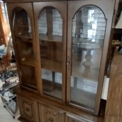 Sale Photo Thumbnail #263: Triple Archtop Glass Front China Hutch (#35)