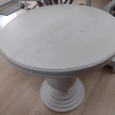 Sale Photo Thumbnail #166: Solid Painted Wood Round Low Profile Pedestal Table (#22)