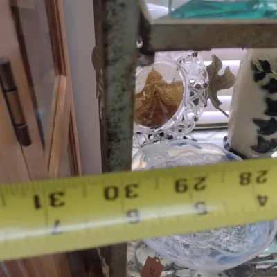 Sale Photo Thumbnail #226: Wrought Metal Frame Baker's Rack with Leaf Design Accents (#30)