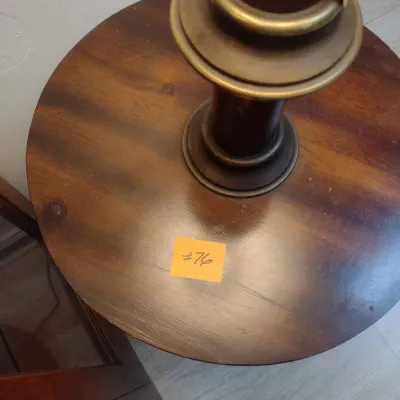 Sale Photo Thumbnail #568: Wood Finish Floor Lamp Table Combination (#76)