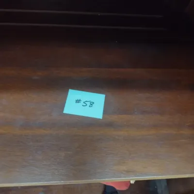 Sale Photo Thumbnail #442: Vintage Mahogany Break Front Double Glass Door China Hutch (#58)