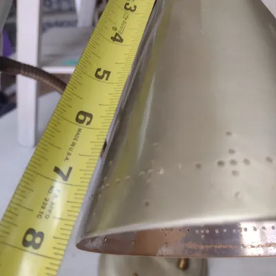 Sale Photo Thumbnail #600: Vintage Metal Shade Double Adjustable Light Desk Lamp (#82)