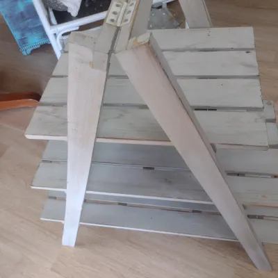 Sale Photo Thumbnail #181: White-Washed A-Frame Ladder Shelf (#24)