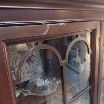 Sale Photo Thumbnail #280: Vintage Mahogany Bowfront China Hutch (#37)