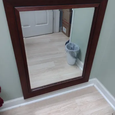 Sale Photo Thumbnail #681: Contemporary Wood Framed Wall Mirror (#98)