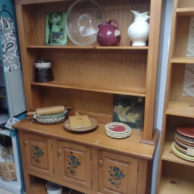 Vintage Two-Piece Farmhouse China Hutch Buffet (#2)