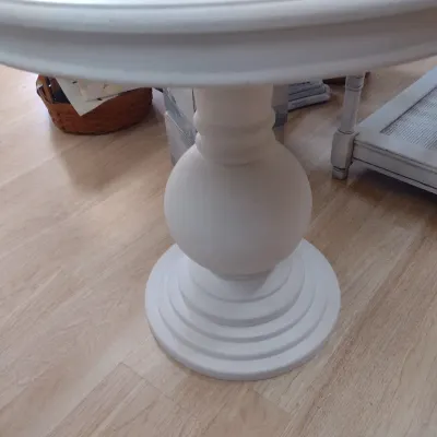 Sale Photo Thumbnail #168: Solid Painted Wood Round Low Profile Pedestal Table (#22)