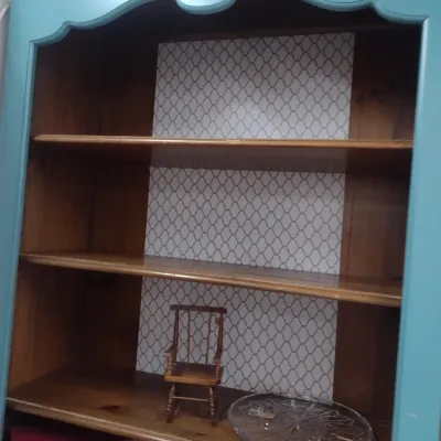 Vintage Solid Wood Painted Display Cabinet (#3)