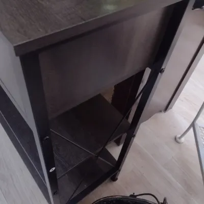 Sale Photo Thumbnail #389: Contemporary Console with Double Drawer and Storage and Dual Shelving (#51)