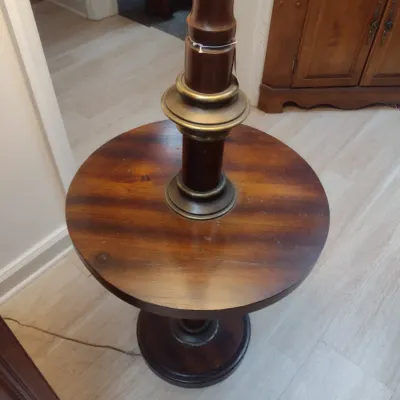 Sale Photo Thumbnail #564: Wood Finish Floor Lamp Table Combination (#76)